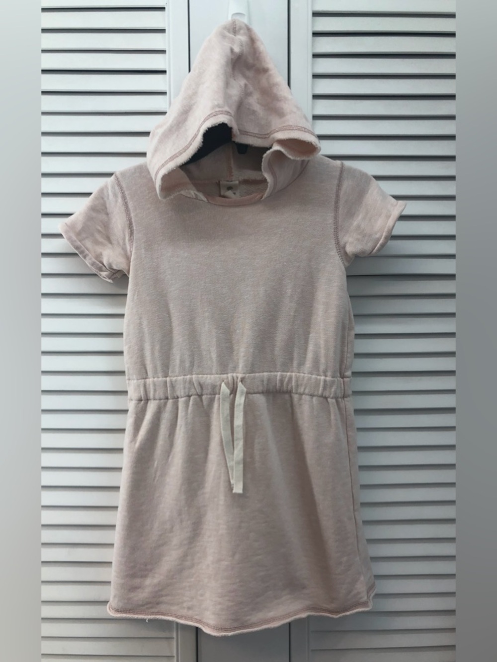 Tucker + Tate girls size 6 Short Sleeve Hooded Drawstring  Dress in Pale Blush